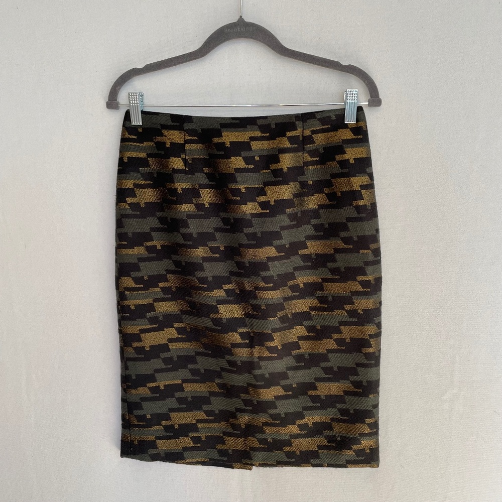 WORTH New York Women’s Size 2 Abstract Geometric Houndstooth Pencil Skirt